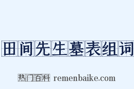 田间先生墓表组词是什么意思的图片